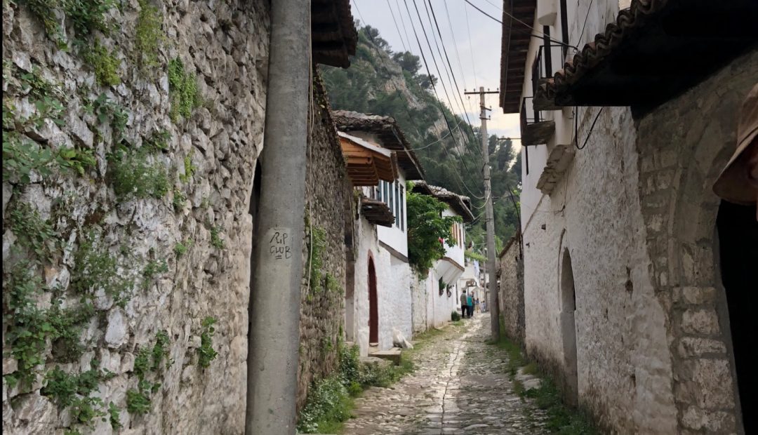 Cobblestone street Berat Albania