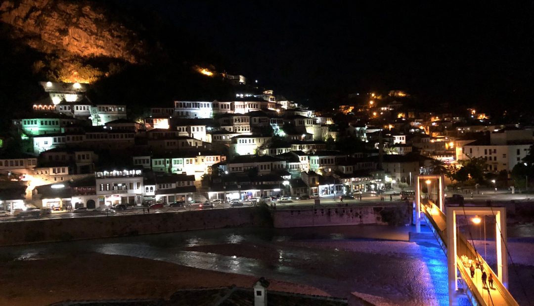 Berat Albania Panoramic Night View